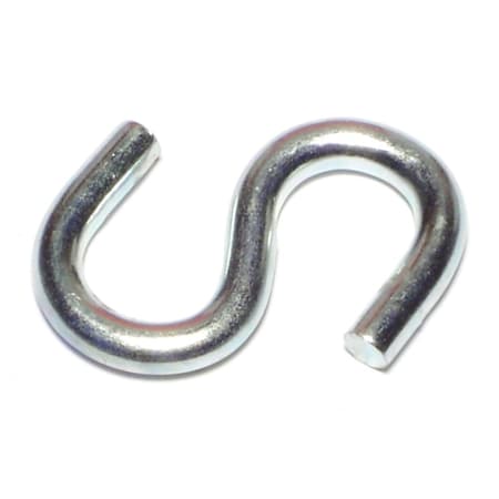 Midwest Fastener 11/64" x 7/16" x 1-1/2" Zinc Plated Steel Open S Hooks 1 12PK 60706